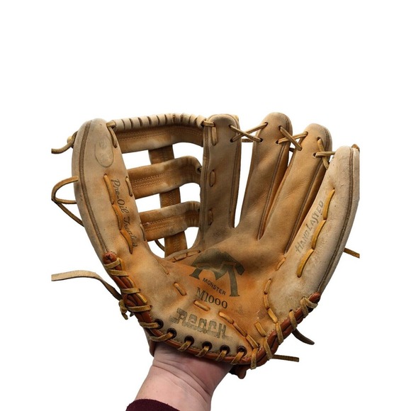 Vtg Reach Monster M1000 Baseball Glove 1960s 13" Well Broken In 60s Era - Picture 1 of 10